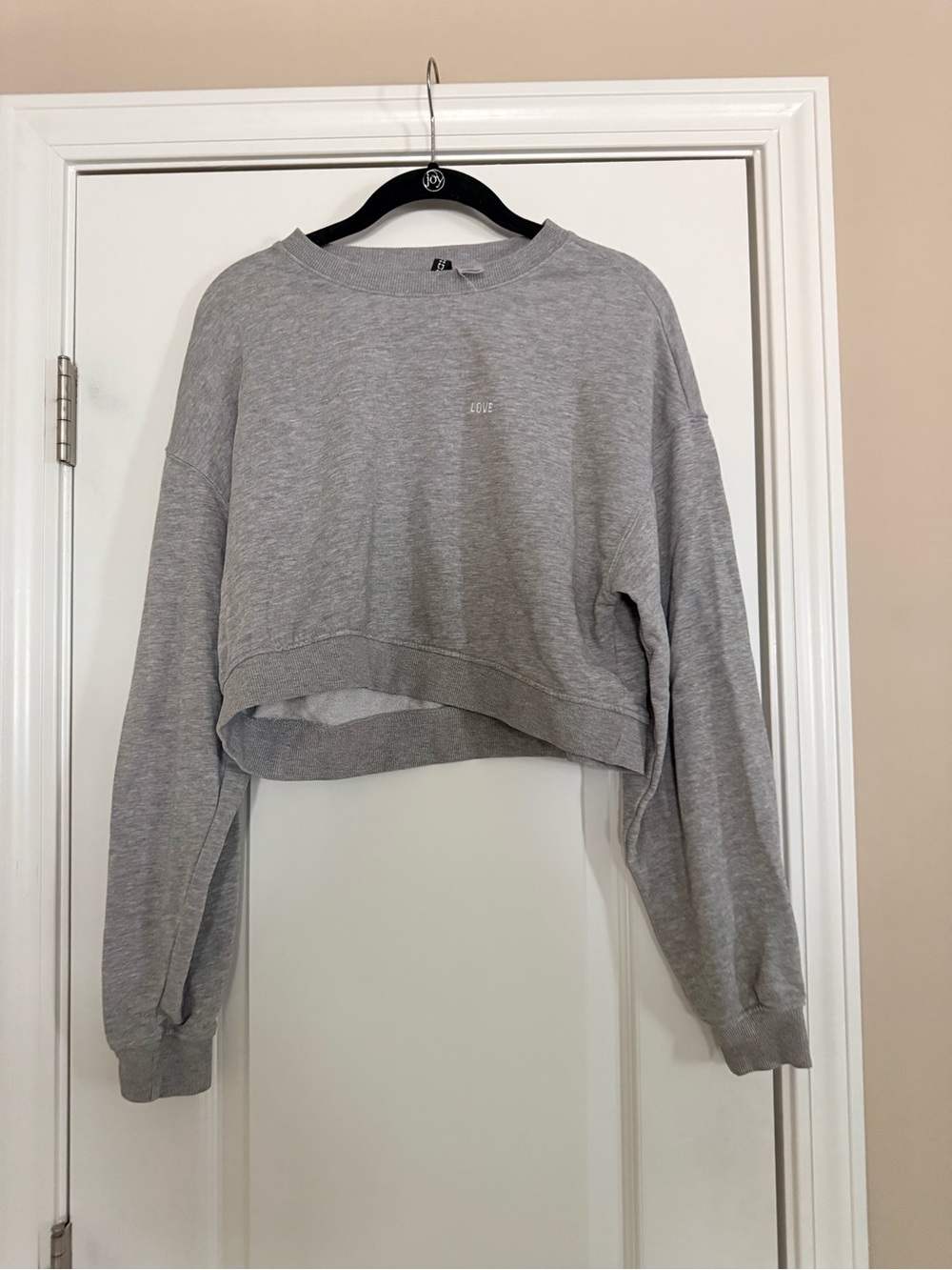 Grey Cropped Crewneck Sweatshirt - Women